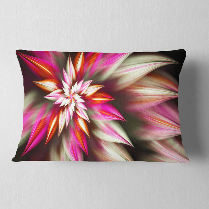  Coussin lombaire abstrait fleur exotique, Rouge