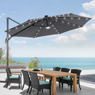 Parasol lumineux en porte-à-faux 132 po Rojean