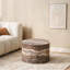 Small Space 23.6-Inch Round Coffee Table, Cylindrical Cave Stone Pattern MDF, Neutral Grey