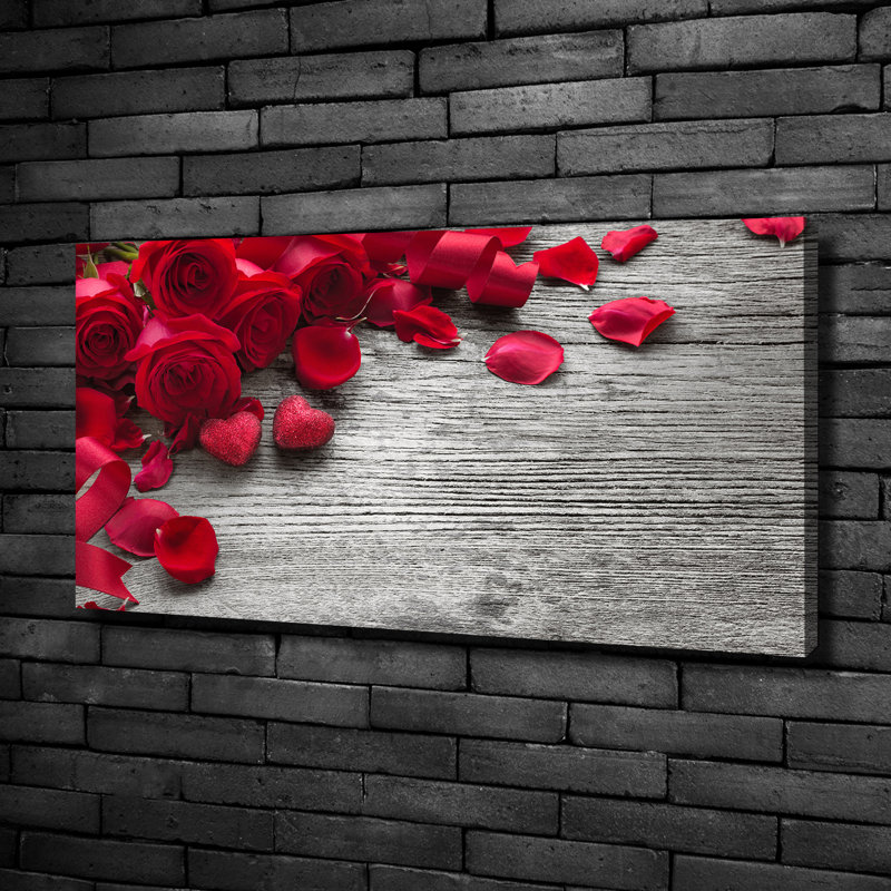 Red Roses 1 Piece Wall Art on Canvas