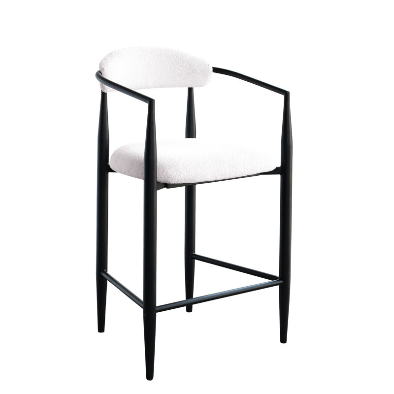 Tabourets de bar Mid-Century rembourrés de style Mid-Century avec 2 tabourets en métal pour la salle à manger / pub / cuisine