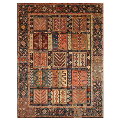 Aryana Hand-Knotted High-Quality Area Rug in Brown/Green/Orange
