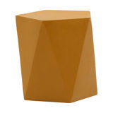Dune 19" Tall Outdoor Concrete End Table, Mustard Yellow