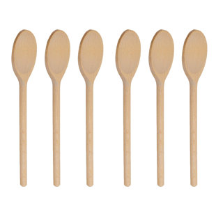 10 Inch Long Wooden Spoons for Cooking - Oval Wood Mixing Spoons for  Baking, Cooking, Stirring - Sauce Spoons Made of Natural Beechwood - Set of  3