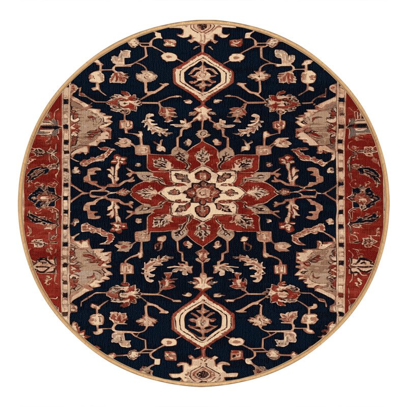 Tapis brun lavable à la machine, Rond 6 pi
