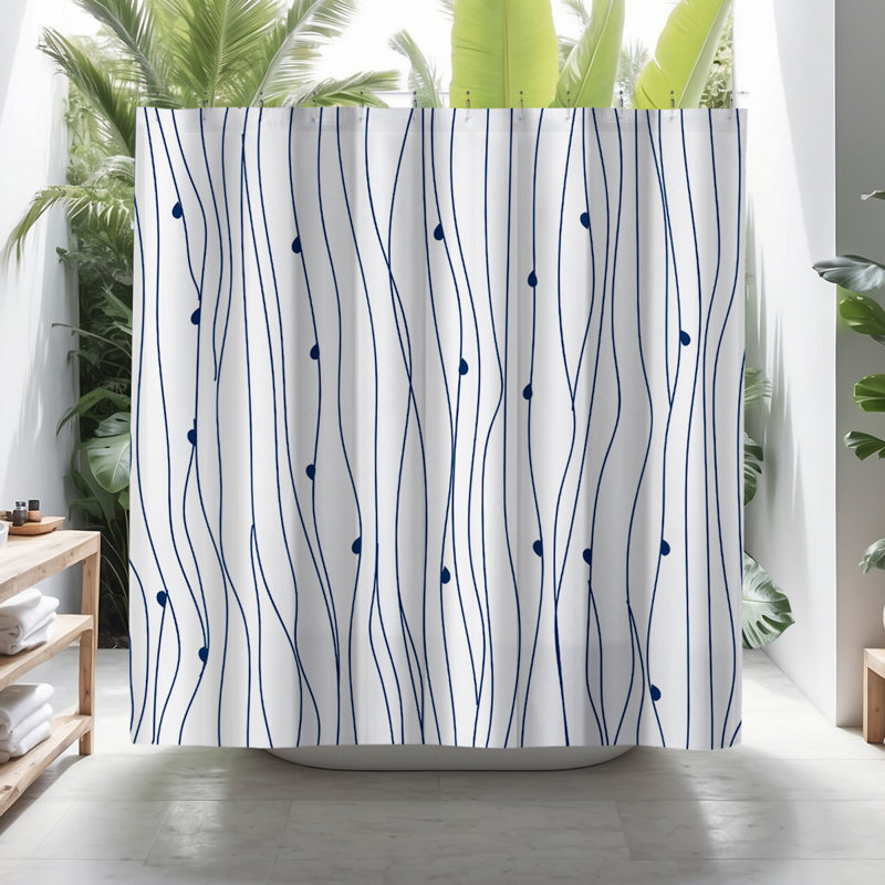 Coco Shower Curtain, Navy Blue