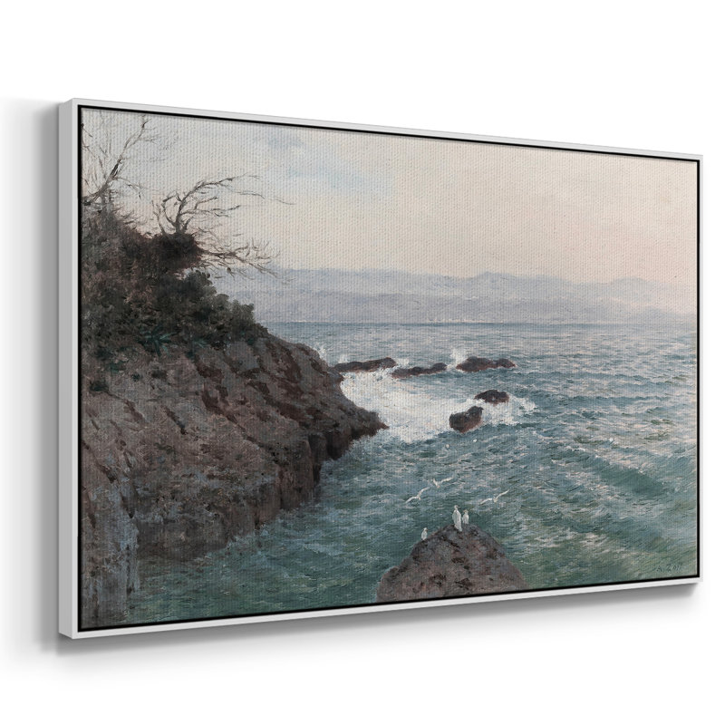Paysage rétro - DLII, Toile encadrée flottée blanche, H 27 po x l 41 po x P 2 po