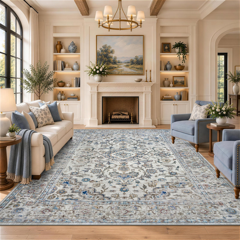 Tapis antidérapants Boho, Rectangulaire 8 pi x 10 pi
