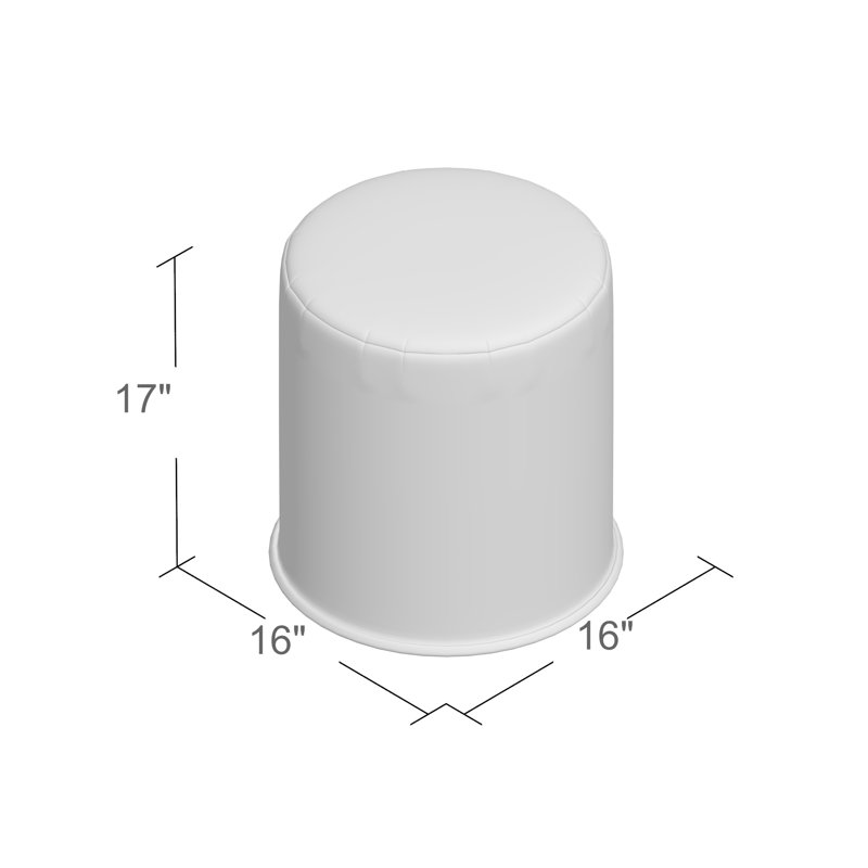 Roysum Upholstered Pouf, Soft Pink
