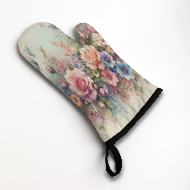 Fantasy Flower Patch Oven Mitt Cotton Twill