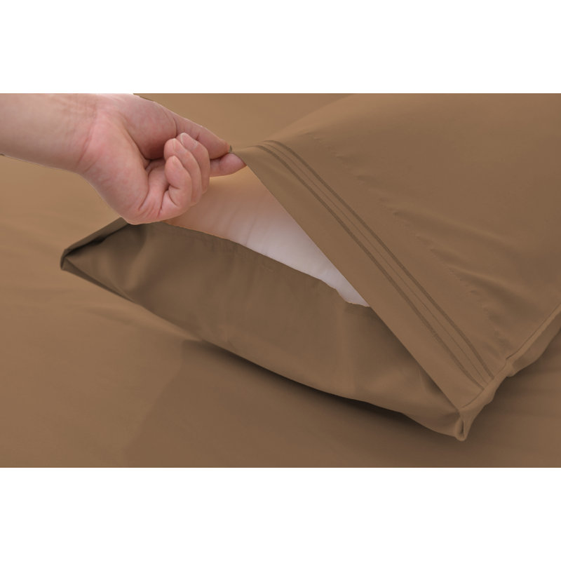 1800 Thread Count Rayon from Bamboo Sheet Set, Brown, King