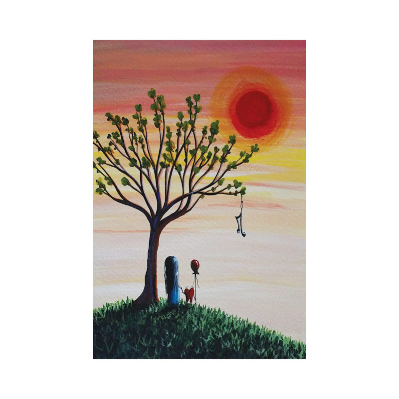 Sing To Me Softly by Moonlight Art Parlour - Painting on Canvas, 20.32 cm H x 30.48 cm W, Wrapped Canvas