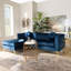 3 Seater Velvet Corner Sofa 