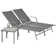 Sussex Sun Loungers and Table Set - 2 Garden Adjustable Loungers with 1 Side Table - Modern Design
