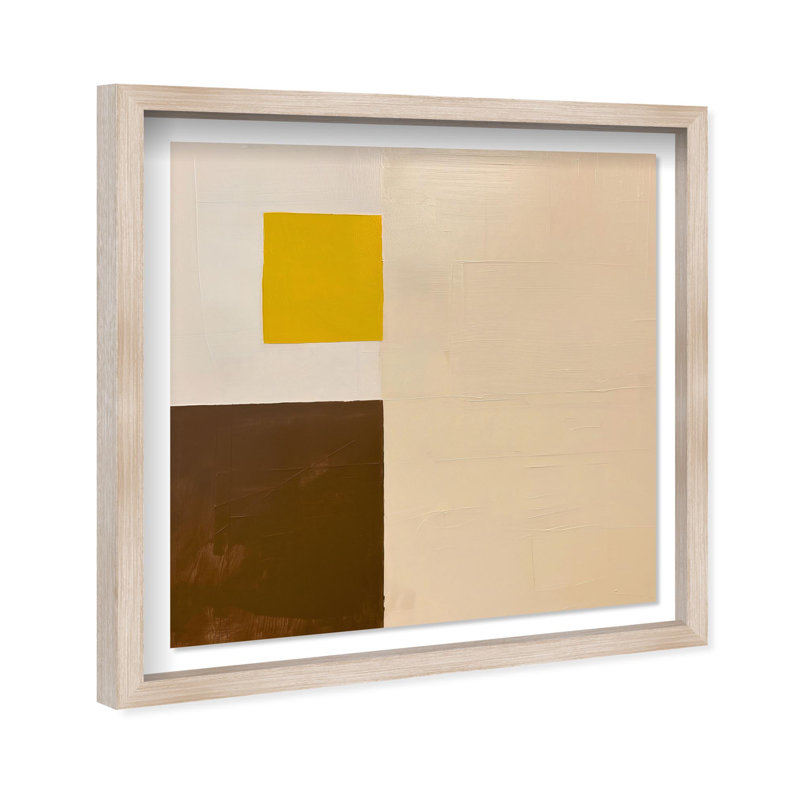 Oliver Gal Desert Cubism I Abstract - Luxury Shadowbox Framed Wall Art, 26" H x 26" W, Cream