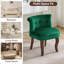 Chaise de coiffeuse capitonnée en velours avec pattes en bois massif-685798254