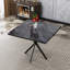 Table de salle à manger carrée Mid-Century en panneau de fibres à densité moyenne de style classique noir, pouvant accueillir de 4 à 6, économisant de l'espace pour une cuisine ou une salle à manger de 38,6 pouces