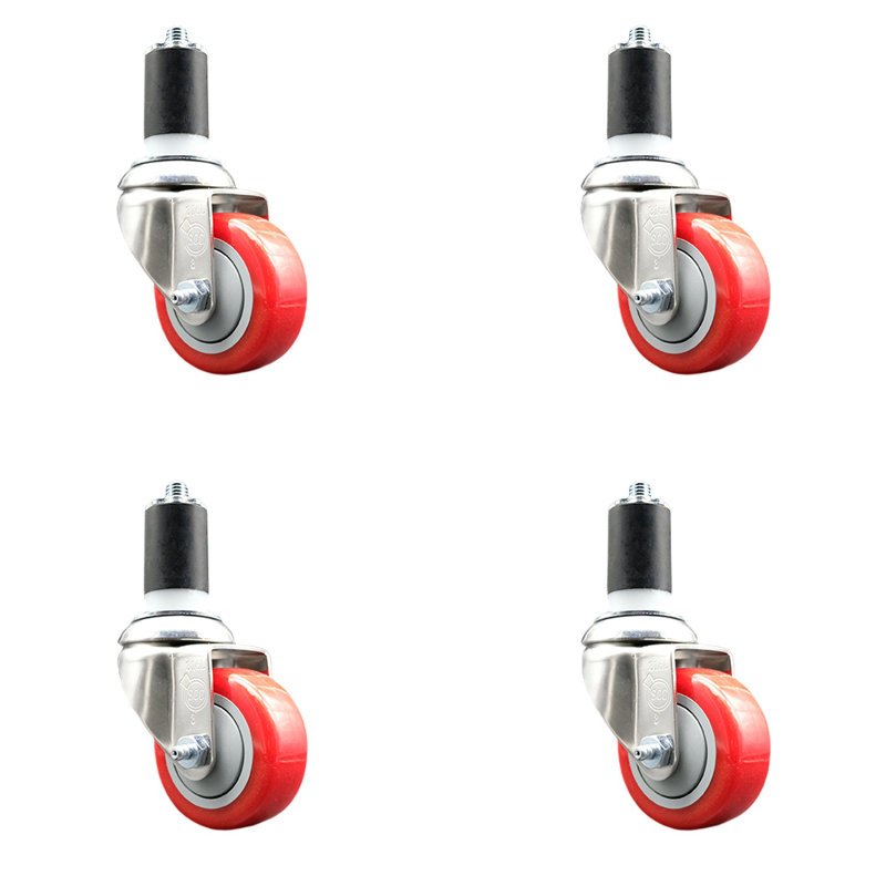 Polyurethane Casters, Red