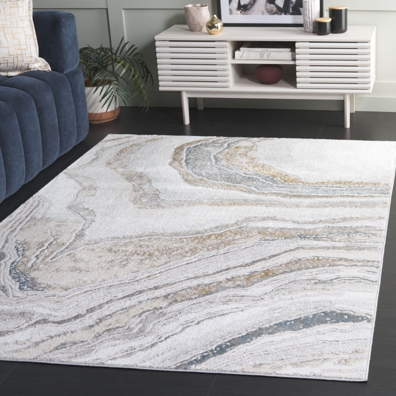 Brenesha Performance Abstract Rug, Rectangle 5'3" x 7'6"