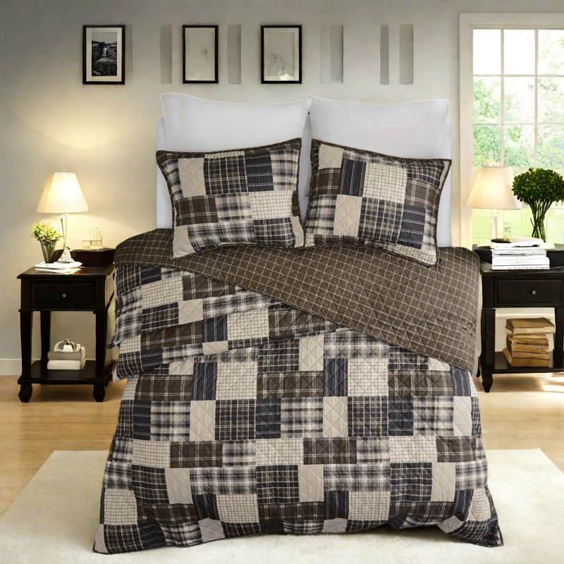 Ensembles de literie réversible en microfibre de très grande taille, confort campagnard rustique