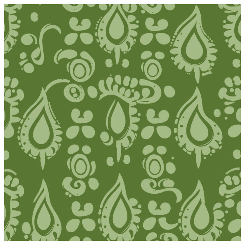 Édredon vert à motif cachemire, Twin