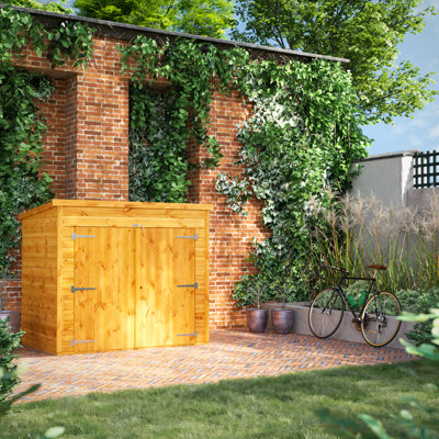 Powersheds 6 x 4ft Pent Timber Tongue & Groove Bike Shed
