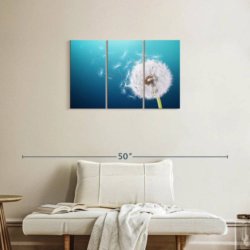 Harnek Puffy White Dandelion, 20" H x 33" W
