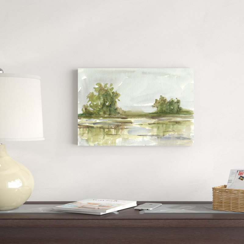 Aquarelle discrète I, H 12 po x l 18 po x P 1,25 po