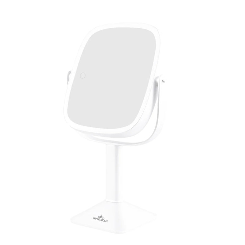 Clearview Dual Sided Tabletop Lighted Makeup Mirror, 7X Magnification Vanity Mirror With 360 Rotation, White
