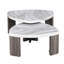 Ensemble de tables triangulaires 3 pièces de style contemporain 1 table basse gigogne 2 tables de bout en marbre