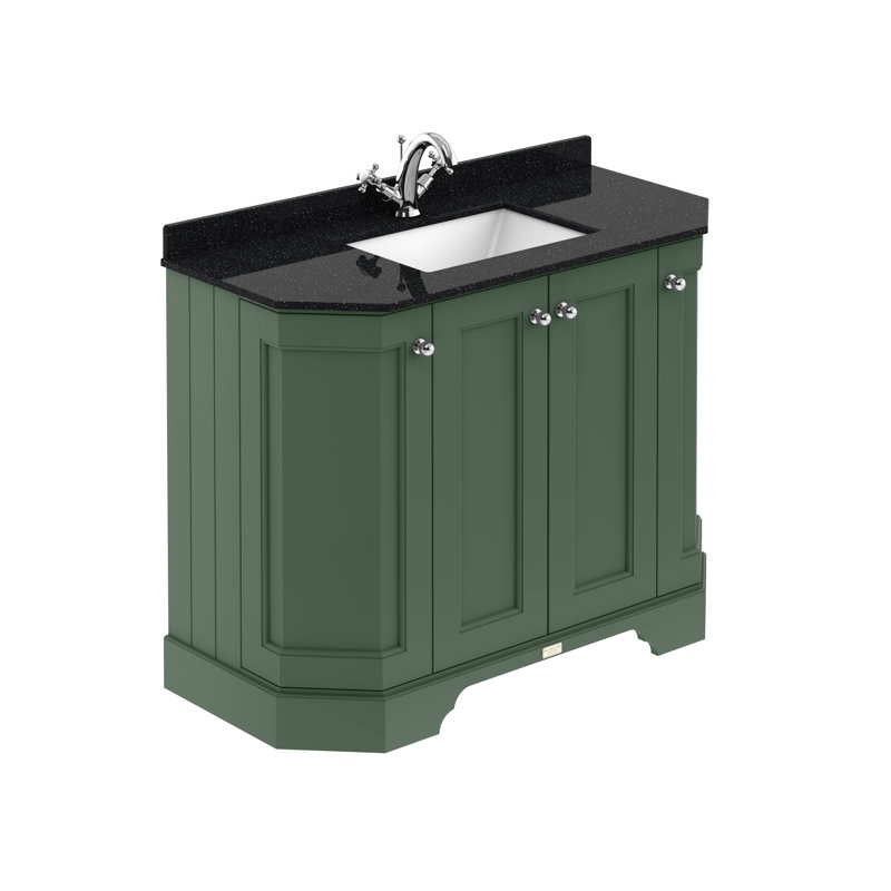 Bayswater 1000mm Hunter Green 4 Door Angled Floor Standing Vanity Unit, Hunter Green