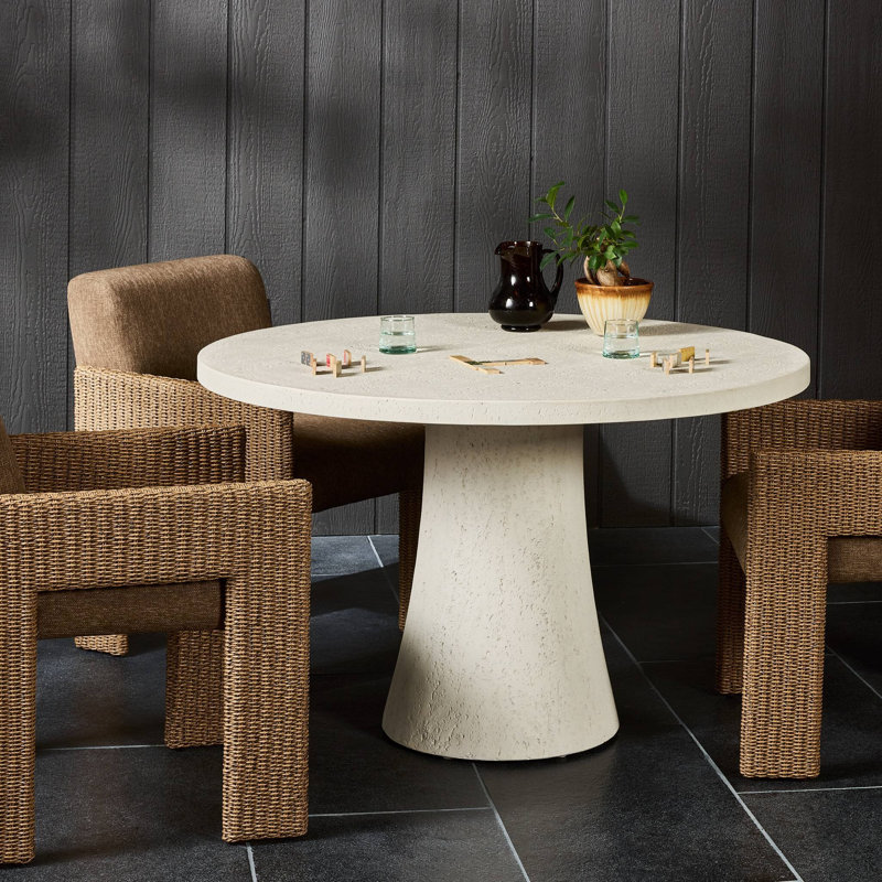 Varda Outdoor Round Table, 36" H x 34" W x 34" D