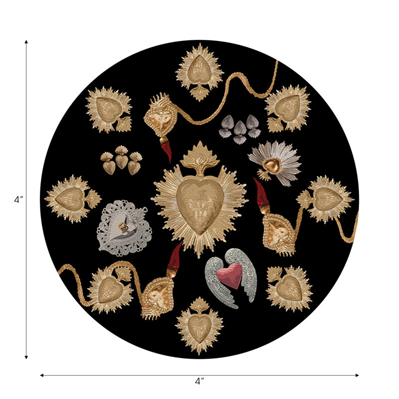 Sous-verres ronds en cuir vegan, Noir