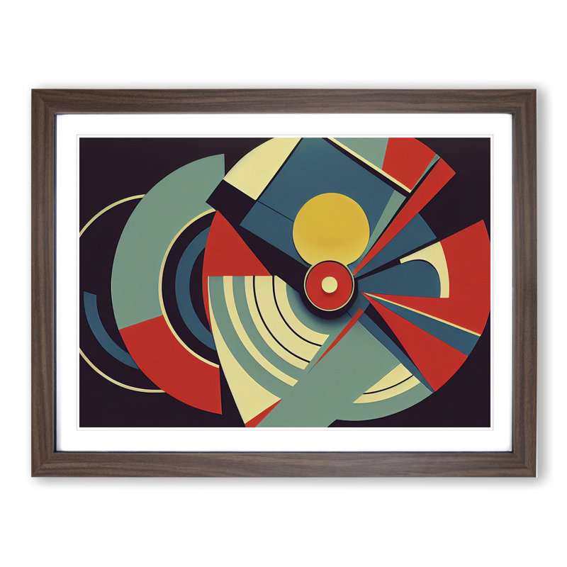 Vinyl Record Art Deco Vol.1 Abstract - Framed Print, 46cm H x 64cm W x 2cm D, Walnut
