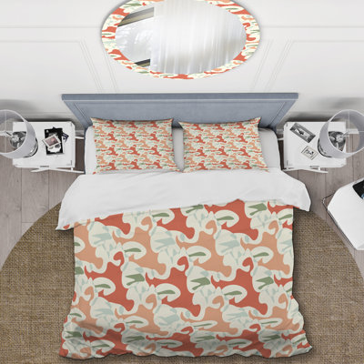 Trendy Pink Camouflage Polyester Camouflage Duvet Cover