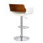 Swivel Upholstered and Faux Leather Adjustable Height Bar Stool-856555051