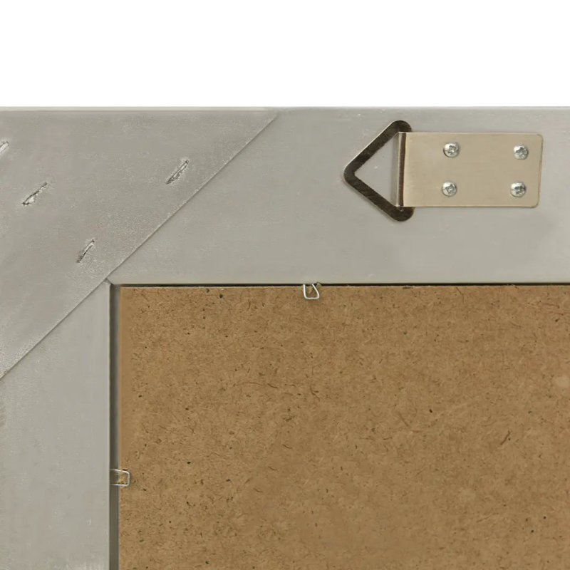 Ginsberg Wood Square Wall Mirror, Silver, 60cm H x 40cm W
