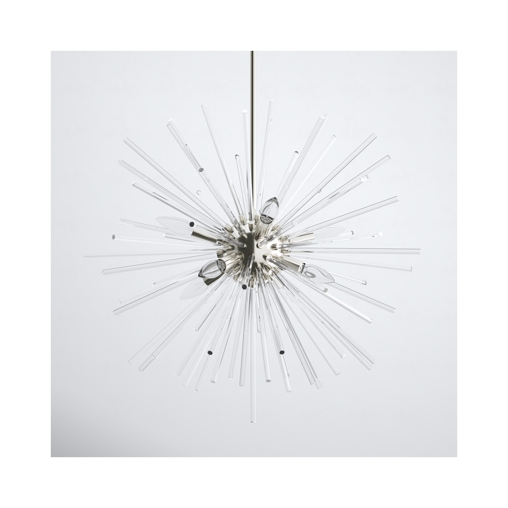 Ryzen 6 - Light Metal Dimmable Sphere Chandelier, Polished Chrome, 25.75'' H x 15.75'' W x 25.75'' D