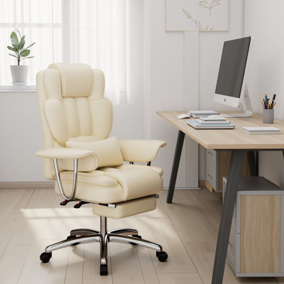 Premium Big & Tall Executive Office Chair - 500lb Capacity Ergonomic Leather Chair with Footrest & High Back Support