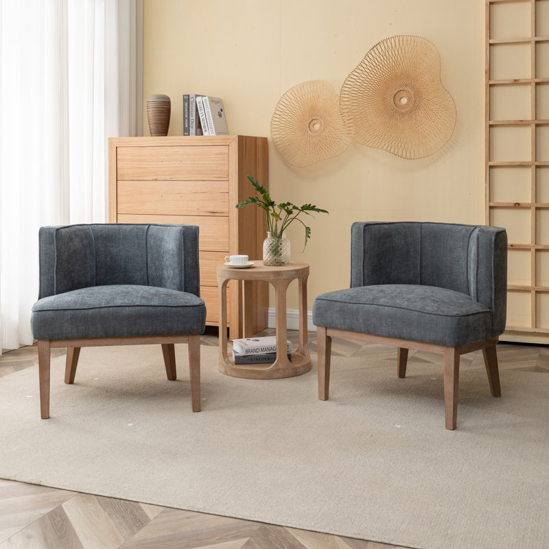 Fauteuil demi-tonneau Karoll, Mélange de polyester gris, 2