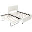Lit plateforme double tapissier double avec gigogne, couleur beige, construction, pin facile à monter et pieds stables
