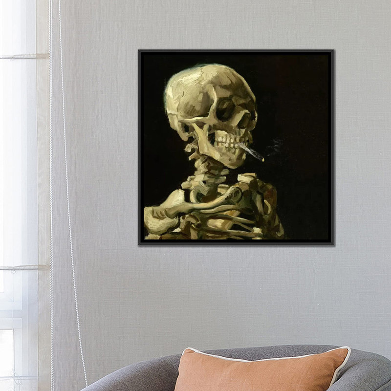 «Head of a Skeleton with a Burning Cigarette» par Vincent Van Gogh, impression sur toile, H 37 po x l 37 po x P 1,5 po