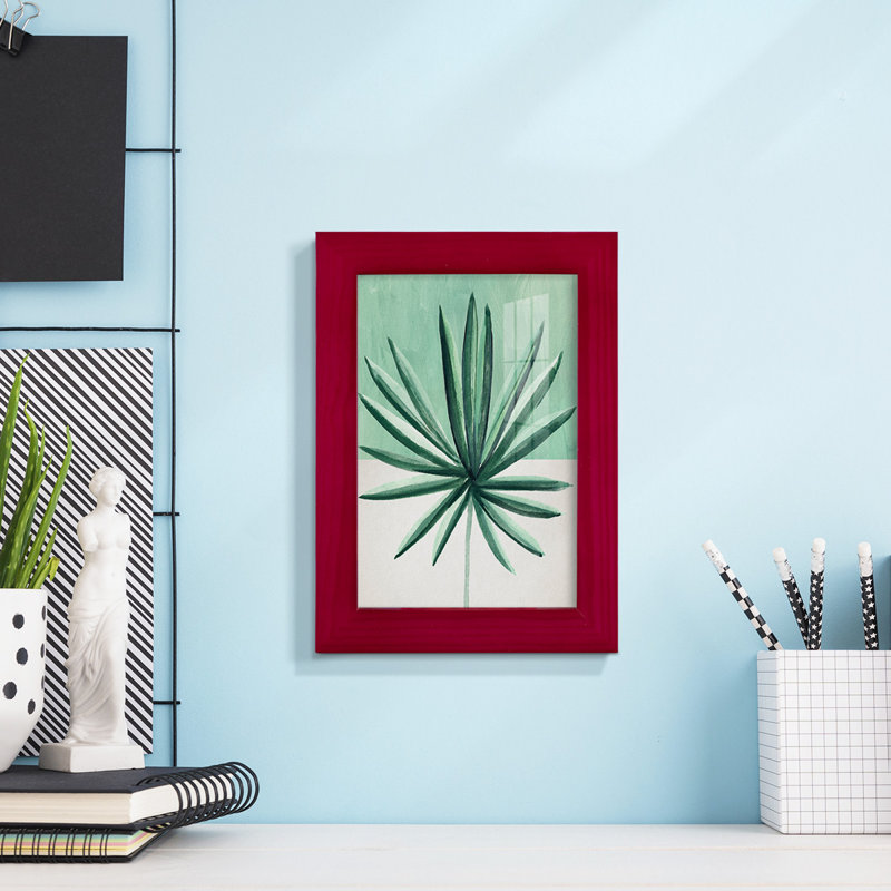 Verging Palm IV - Impression encadrée avec verre, Rouge, H 6 po x l 4 po x P 1 po