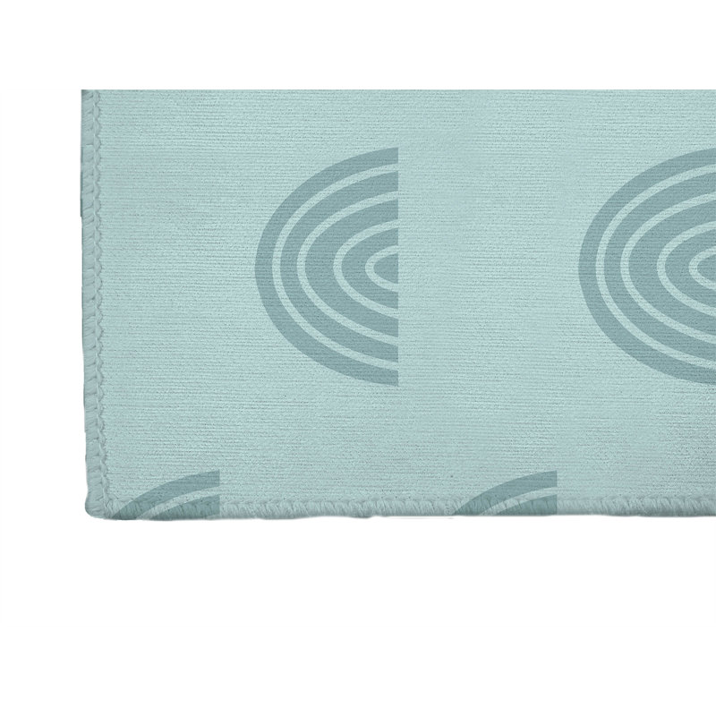 Bows Colorized Kids Play Mat, Light Blue/Ivory, Rectangle 3' x 5'