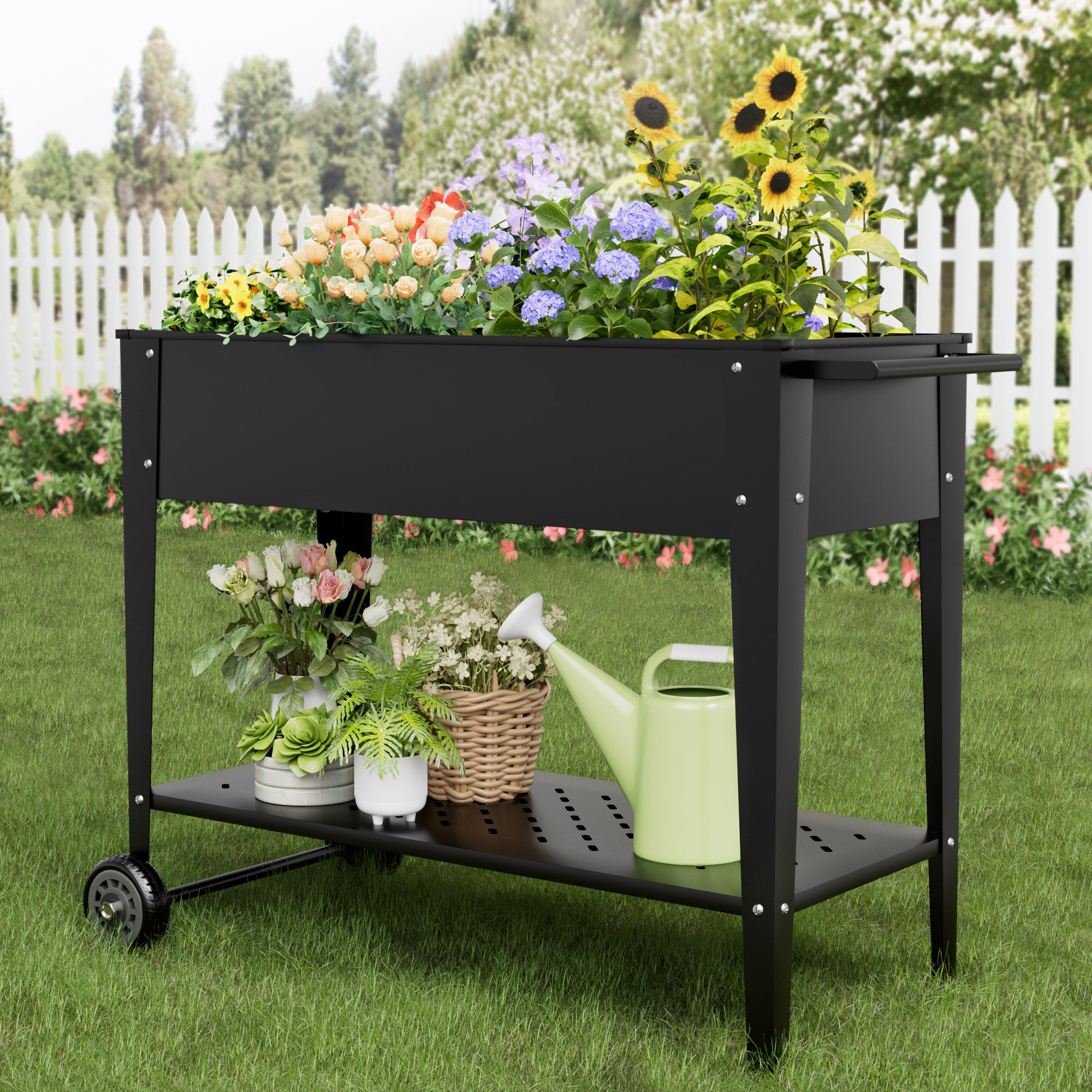 Freeport Park® Hundt Metal Elevated Planter & Reviews | Wayfair