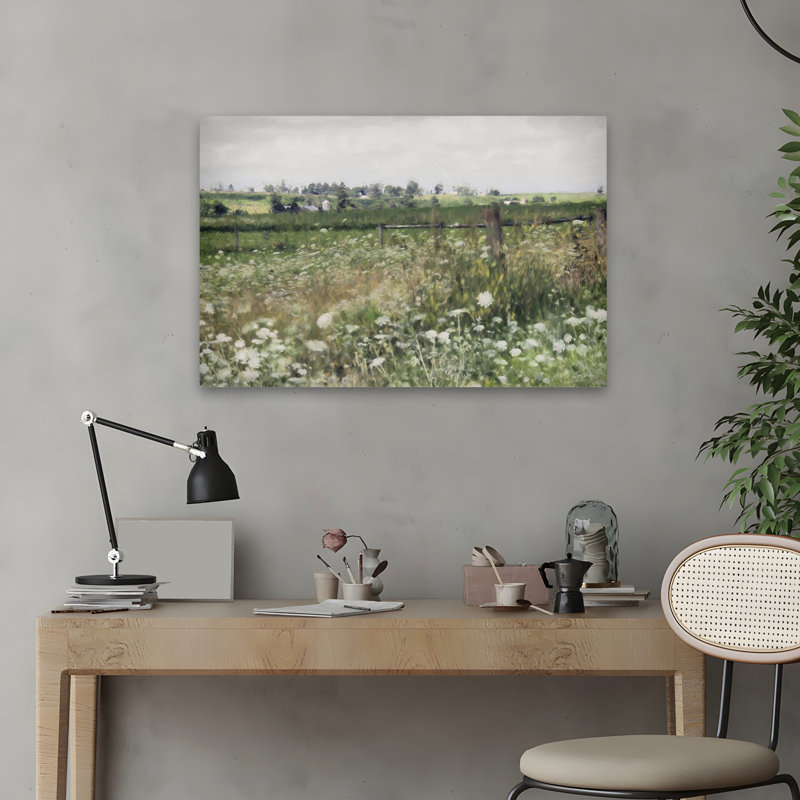 Flower Valley Field - Art de fleurs de wagon de grange rétro, H 16 po x l 24 po