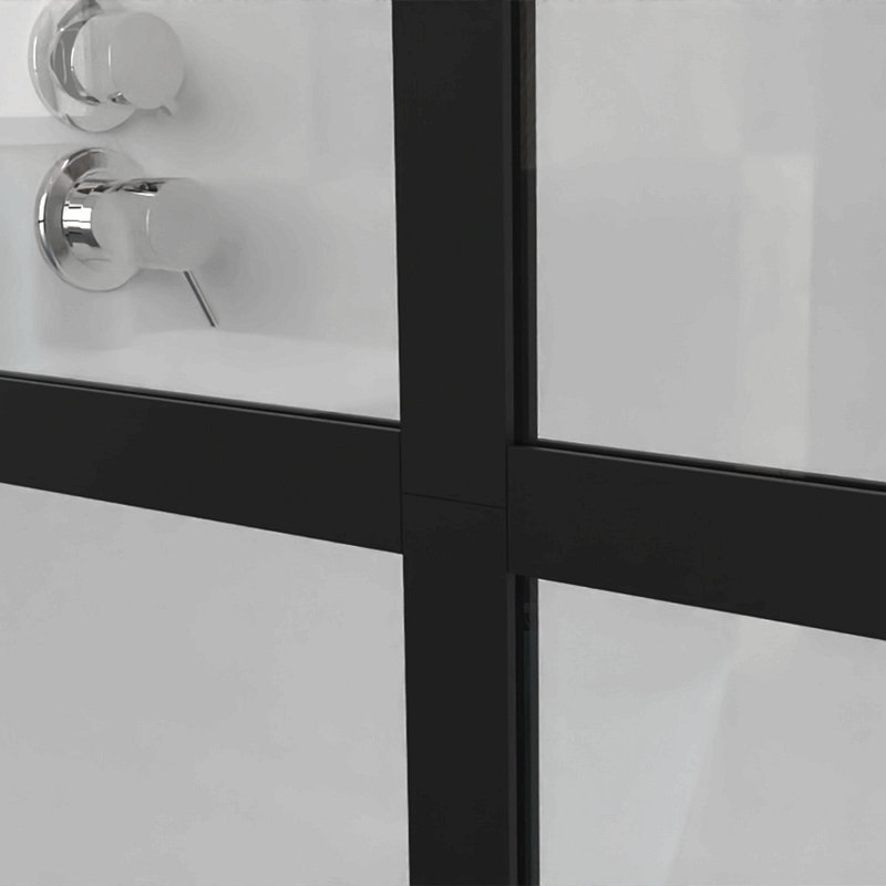 Shower Screen Walk-In Wet-Room Black