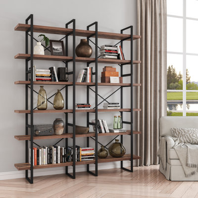 85" H x 71" W Iron Etagere Bookcase by 17 Stories