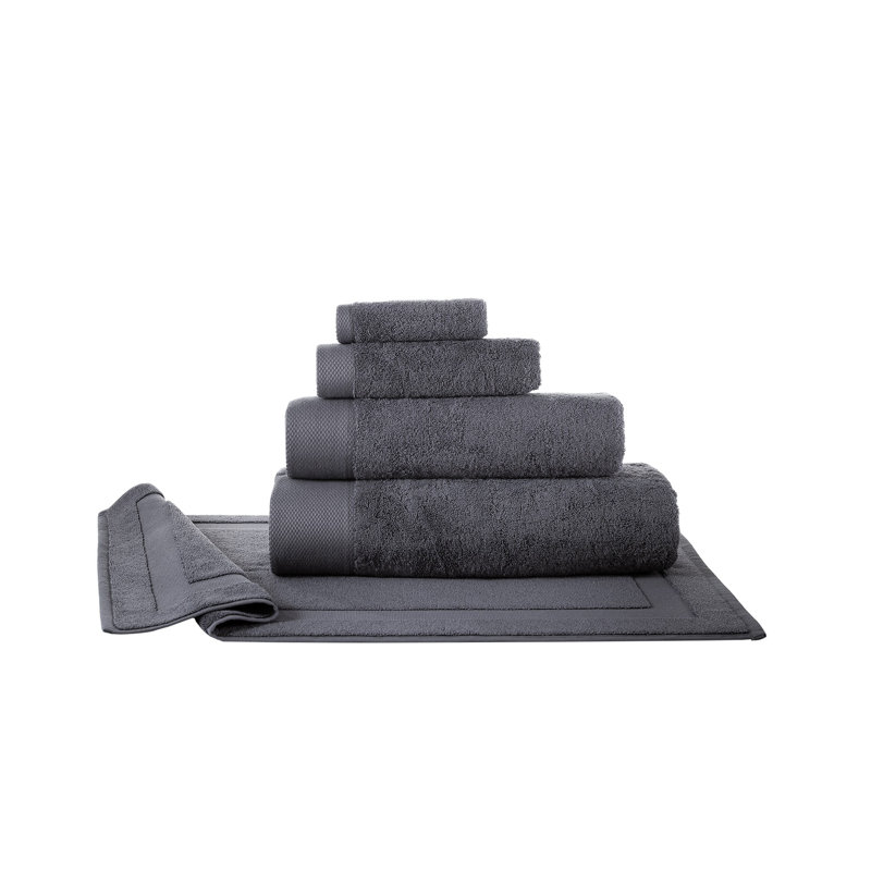 Turkish Cotton Plush Bath Towel, Anthracite