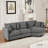 Moxlune 3-Piece Chenille Sectional Sofa With Curved Chaise And Pillows-1155795228-1176693184